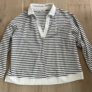 Vineyard Vines navy white striped collar shirt
